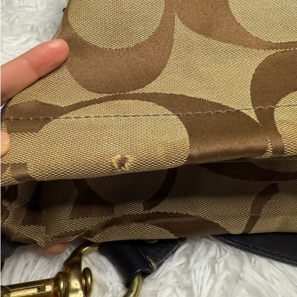 y2k COACH Black Brown Carly Large Hobo Signature Shoulder Bag Purse - Picture 16 of 16